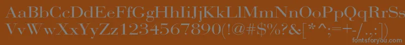 フォントRothniextNorma – 茶色の背景に灰色の文字