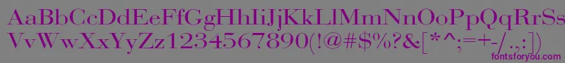 RothniextNorma-fontti – violetit fontit harmaalla taustalla