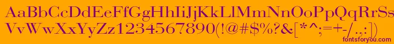 Czcionka RothniextNorma – fioletowe czcionki na pomarańczowym tle
