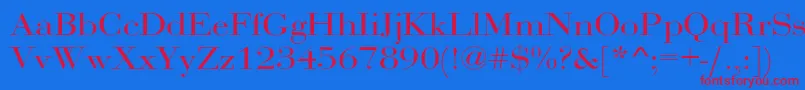 フォントRothniextNorma – 赤い文字の青い背景
