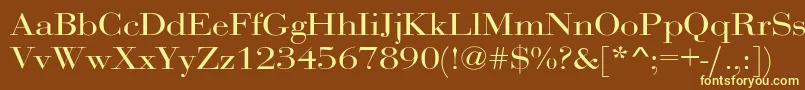 RothniextNorma-fontti – keltaiset fontit ruskealla taustalla