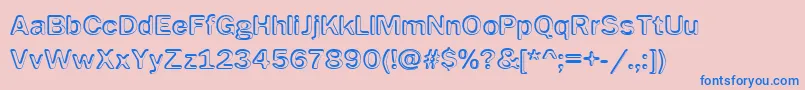 Impressed Metal Font – Blue Fonts on Pink Background