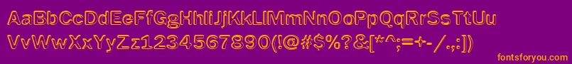 Impressed Metal-fontti – oranssit fontit violetilla taustalla