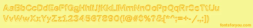 Impressed Metal Font – Orange Fonts on Yellow Background