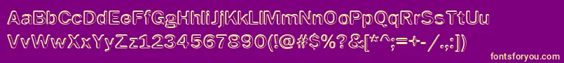 フォントImpressed Metal – 紫の背景に黄色のフォント