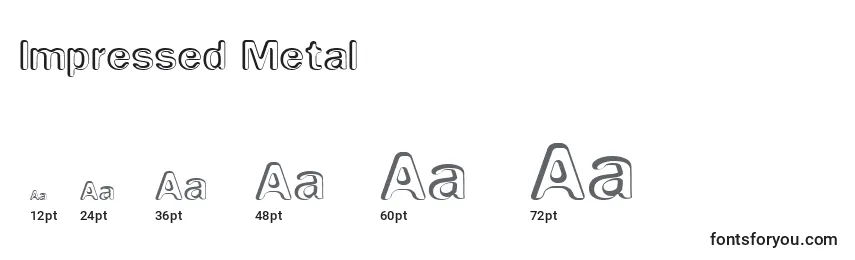 Größen der Schriftart Impressed Metal