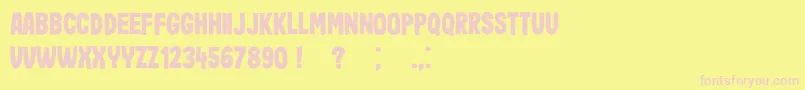 Impressum Font – Pink Fonts on Yellow Background