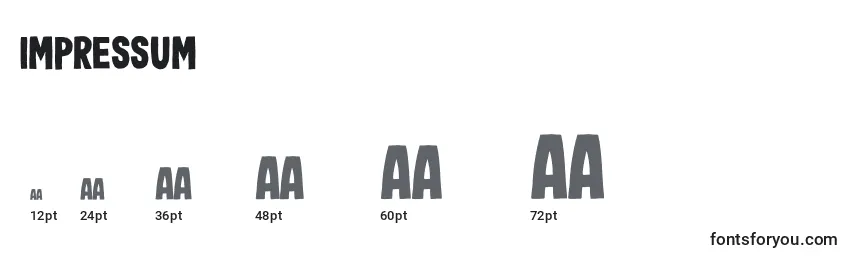 Impressum Font Sizes