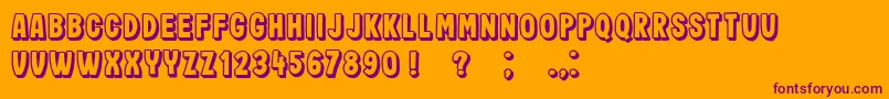 ImpressumShadow-Schriftart – Violette Schriften auf orangefarbenem Hintergrund