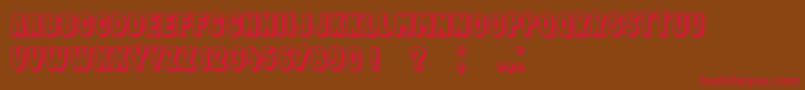 ImpressumShadow Font – Red Fonts on Brown Background