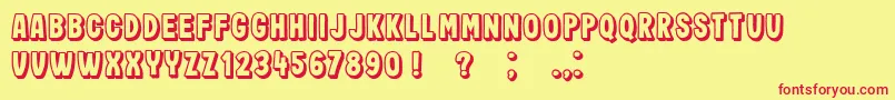 ImpressumShadow Font – Red Fonts on Yellow Background