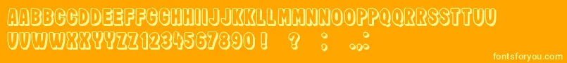 ImpressumShadow Font – Yellow Fonts on Orange Background