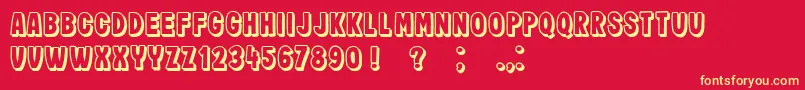 ImpressumShadow Font – Yellow Fonts on Red Background