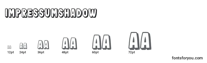 Размеры шрифта ImpressumShadow