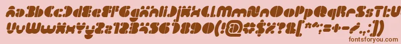 Fonte IMPULSE OF HEART Bold Italic – fontes marrons em um fundo rosa