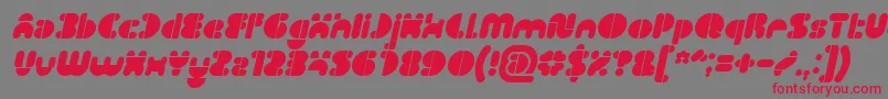 フォントIMPULSE OF HEART Bold Italic – 赤い文字の灰色の背景
