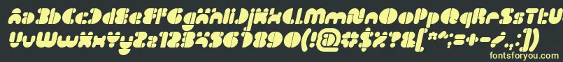 Czcionka IMPULSE OF HEART Bold Italic – żółte czcionki na czarnym tle