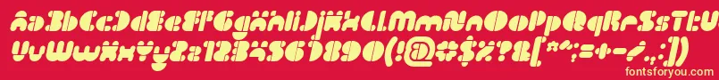 Czcionka IMPULSE OF HEART Bold Italic – żółte czcionki na czerwonym tle