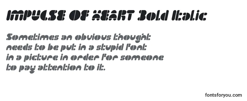 IMPULSE OF HEART Bold Italic Font