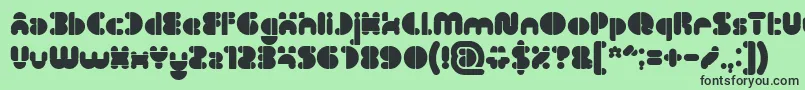 フォントIMPULSE OF HEART Bold – 緑の背景に黒い文字