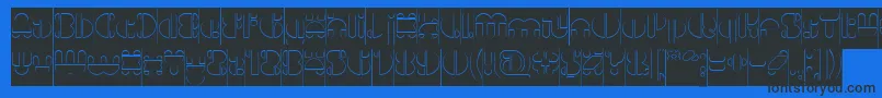 IMPULSE OF HEART Hollow Inverse Font – Black Fonts on Blue Background