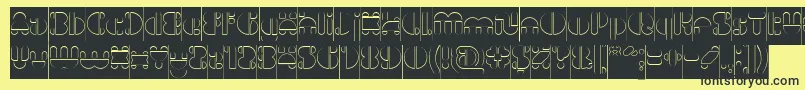 IMPULSE OF HEART Hollow Inverse Font – Black Fonts on Yellow Background