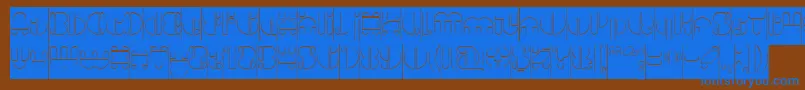 IMPULSE OF HEART Hollow Inverse Font – Blue Fonts on Brown Background