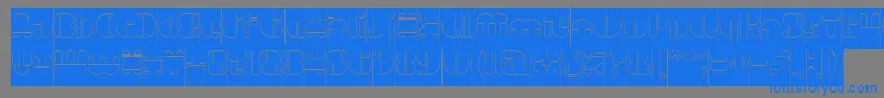 IMPULSE OF HEART Hollow Inverse Font – Blue Fonts on Gray Background