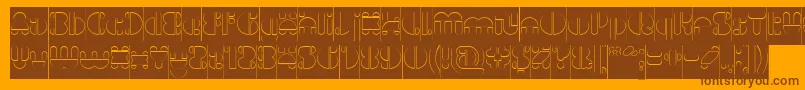 IMPULSE OF HEART Hollow Inverse Font – Brown Fonts on Orange Background