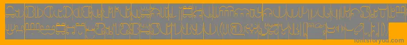 IMPULSE OF HEART Hollow Inverse Font – Gray Fonts on Orange Background