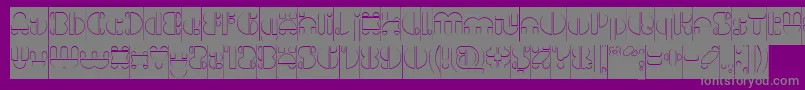 IMPULSE OF HEART Hollow Inverse Font – Gray Fonts on Purple Background