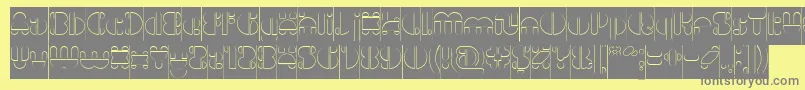 IMPULSE OF HEART Hollow Inverse Font – Gray Fonts on Yellow Background