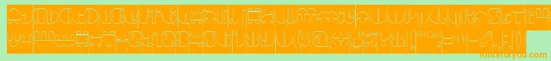 IMPULSE OF HEART Hollow Inverse Font – Orange Fonts on Green Background