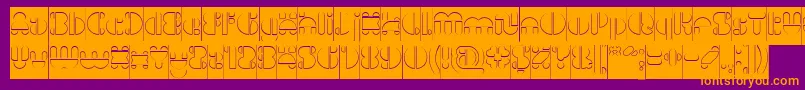 IMPULSE OF HEART Hollow Inverse Font – Orange Fonts on Purple Background