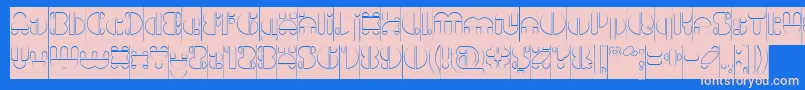 IMPULSE OF HEART Hollow Inverse Font – Pink Fonts on Blue Background