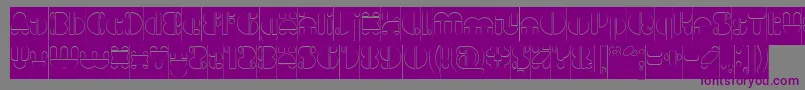 Шрифт IMPULSE OF HEART Hollow Inverse – фиолетовые шрифты на сером фоне
