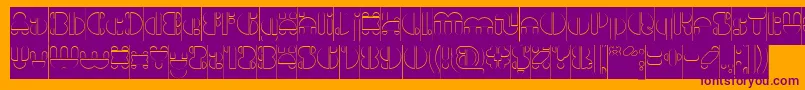 IMPULSE OF HEART Hollow Inverse Font – Purple Fonts on Orange Background