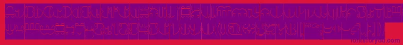 IMPULSE OF HEART Hollow Inverse Font – Purple Fonts on Red Background