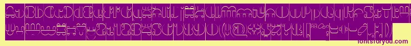 IMPULSE OF HEART Hollow Inverse Font – Purple Fonts on Yellow Background