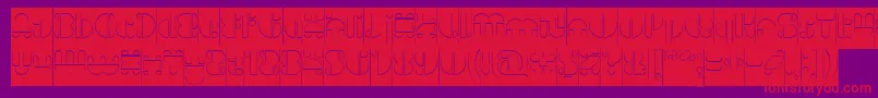 IMPULSE OF HEART Hollow Inverse Font – Red Fonts on Purple Background