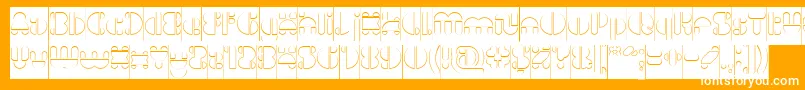 IMPULSE OF HEART Hollow Inverse Font – White Fonts on Orange Background