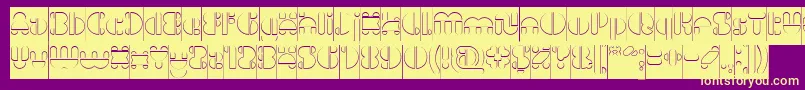 IMPULSE OF HEART Hollow Inverse Font – Yellow Fonts on Purple Background