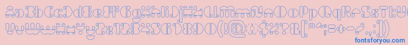 IMPULSE OF HEART Hollow Font – Blue Fonts on Pink Background