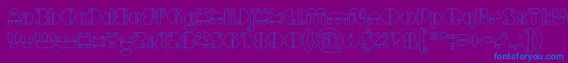 IMPULSE OF HEART Hollow Font – Blue Fonts on Purple Background