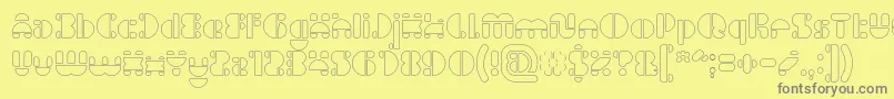 IMPULSE OF HEART Hollow Font – Gray Fonts on Yellow Background