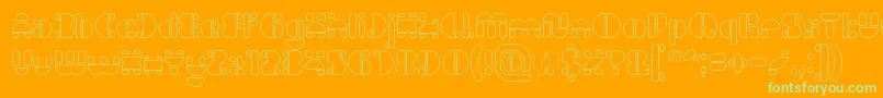 IMPULSE OF HEART Hollow Font – Green Fonts on Orange Background