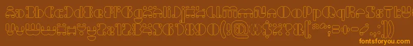 IMPULSE OF HEART Hollow Font – Orange Fonts on Brown Background