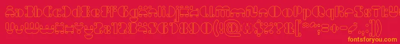 IMPULSE OF HEART Hollow Font – Orange Fonts on Red Background