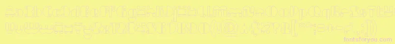 IMPULSE OF HEART Hollow Font – Pink Fonts on Yellow Background