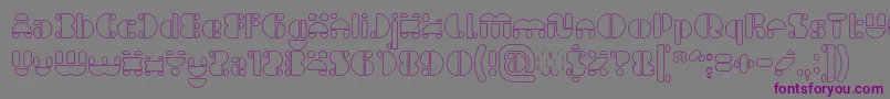 フォントIMPULSE OF HEART Hollow – 紫色のフォント、灰色の背景